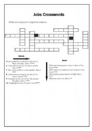 English Worksheet: Jobs Crossword