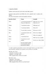 English worksheet: question words