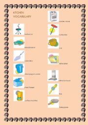 English worksheet: Kitchen Vocabulary