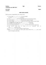 English Worksheet: TENSES