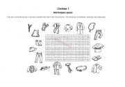 English worksheet: Clothes