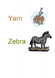 English worksheet: the alphabet Y-Z
