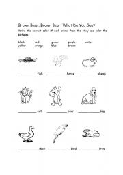 English Worksheet: Brown Bear, Brown Bear, what do you see?