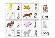 English Worksheet: Animals Domino Game 1 Part