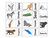 English Worksheet: Animals Domino Game 2 Part