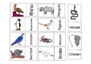 English Worksheet: Animals Domino Game 4 Part