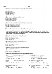 English worksheet: present perfect simple and conditionals multiple choice