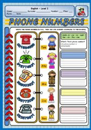 English Worksheet: WHATS HER PHONE NUMBER?