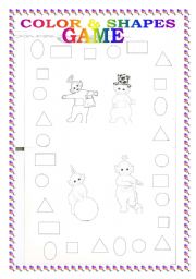 English Worksheet: Color and shapes boardgame