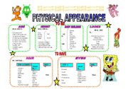 English Worksheet: physical appearance guide!! =D