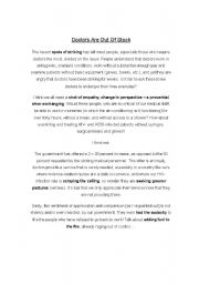 English Worksheet: Doctors Are Out of Stock