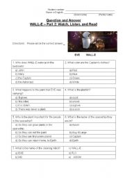 English Worksheet: Wall-E - Part 2: Watching a Movie - Lesson Plan 