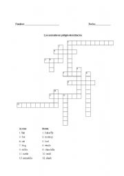 English Worksheet: Animal Crossword