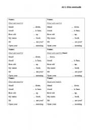 English worksheet: Minitest