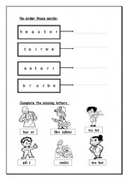 English worksheet: family activities