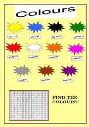 English worksheet: Colours!