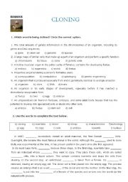 English Worksheet: Cloning