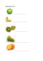 English Worksheet: fruit