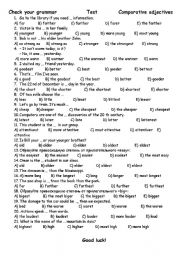 English Worksheet: Comparatives adjectives