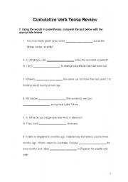 English worksheet: Verb Tenses Review