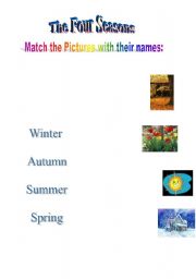 English Worksheet: The Four Seasons