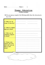 English worksheet: Writing