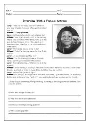 English Worksheet: Woopi Goldberg Interview