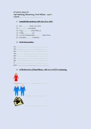 English worksheet: New Headway Elementary Unit 1