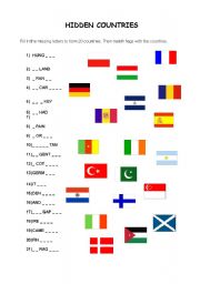 English Worksheet: Hidden Countries