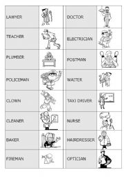 English Worksheet: JOBS DOMINO