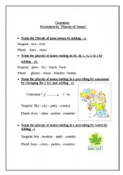 English worksheet: Plural and Singular