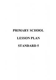 English Worksheet: LESSON PLAN FOR PRIMARY SCHOOL