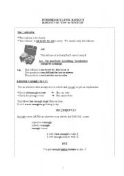 English worksheet: Too & Enough