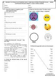 English Worksheet: 6th grade first examination