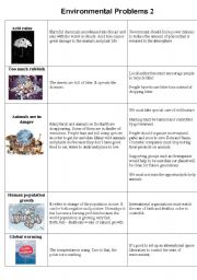 English Worksheet: Environmental Problems (explanations and solutions), Part 2.