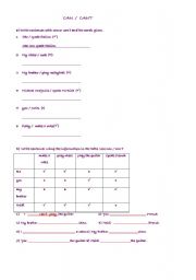English Worksheet: CAN-CANT