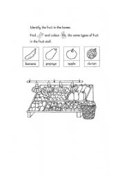 English Worksheet: FRUITS