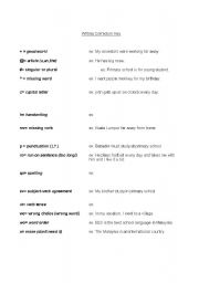 English Worksheet: Writing Correction Key for low level students