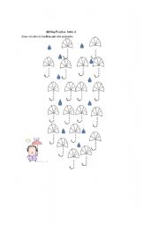 English Worksheet: Letter J -Umbrellas