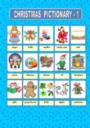 English Worksheet: CHRISTMAS PICTIONARY 1