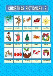 English Worksheet: CHRISTMAS PICTIONARY 2