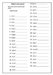 English worksheet: Whats the Word?  Vowel sounds