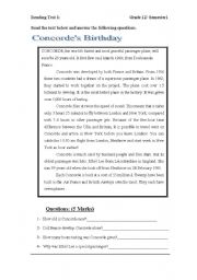 English worksheet: the concorde