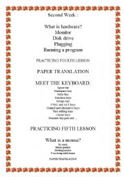English Worksheet: plan to teach computer subjects