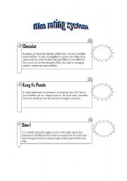 English worksheet: film rating and describing