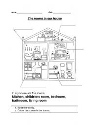 English Worksheet: The rooms in our house
