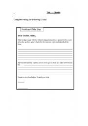 English worksheet: health mail