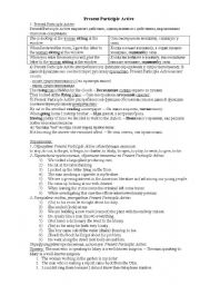 English Worksheet: Present Participle Active