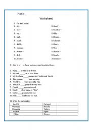 English worksheet: elementary test