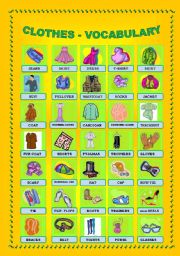 English Worksheet: Clothes VOCABULARY